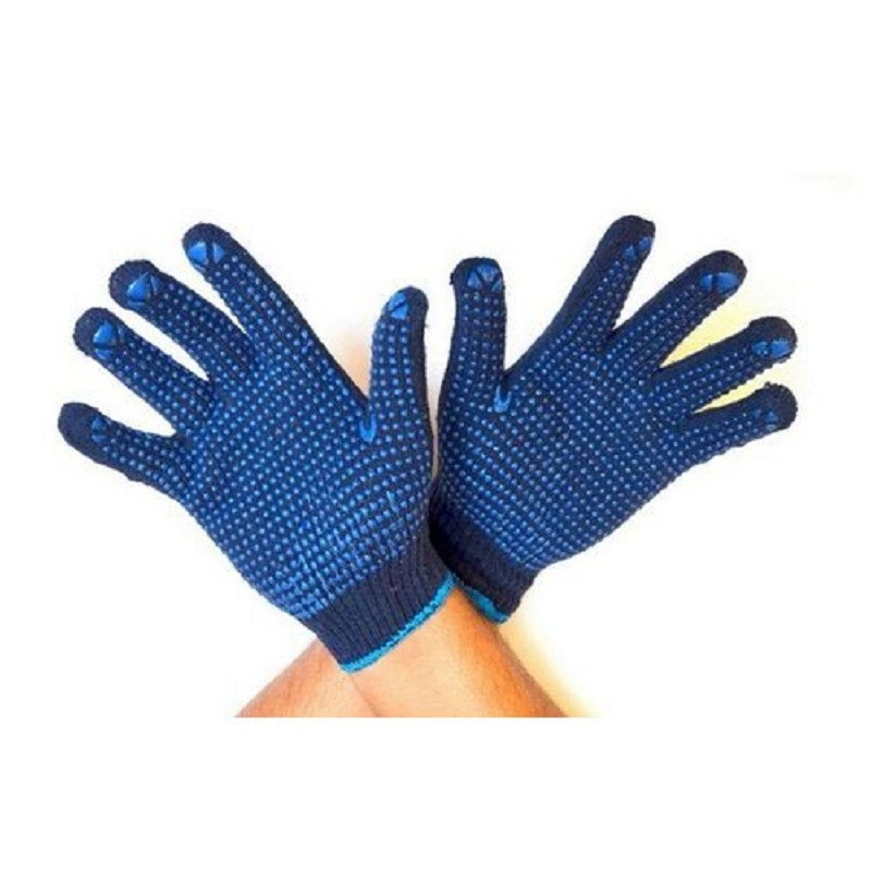 Cotton Blue Dotted Hand Gloves