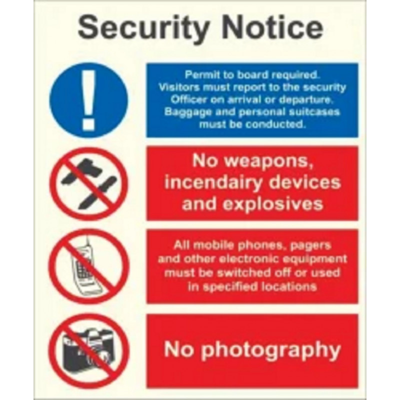 Security Notice Safety Signage
