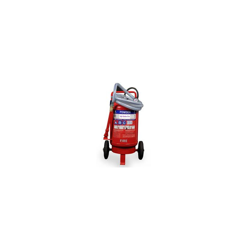 Higher Cap. Trolley mounted Dry Chemical; Powder type Fire Extinguisher of Cap. 50 kg Confirms to IS 10658, bearing ISI mark. (outside Cartridge)