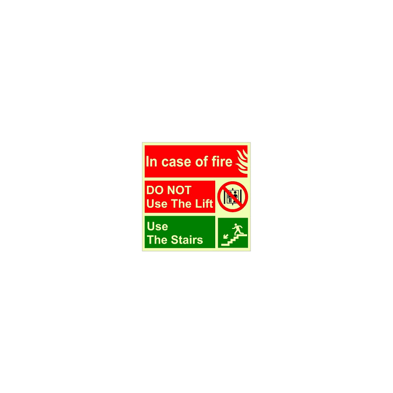 INCASE OF FIRE DO NOT USE LIFT - STICKER