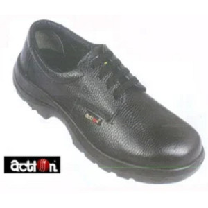 Action Milano Leather Black Safety Shoes