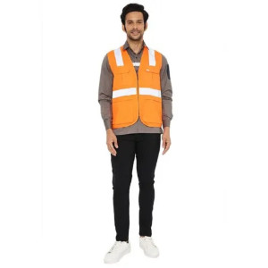Cotton Reflector Safety Jacket in Hi-Viz Fabric