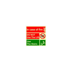 INCASE OF FIRE DO NOT USE LIFT - STICKER